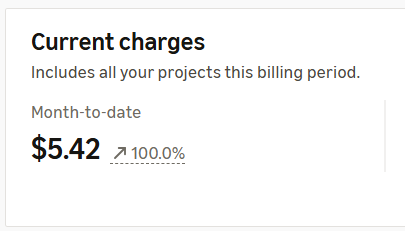 Screenshot of my $5.42 AWS bill
